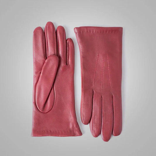 Women's Classic Red Leather Gloves – Bold & Timeless