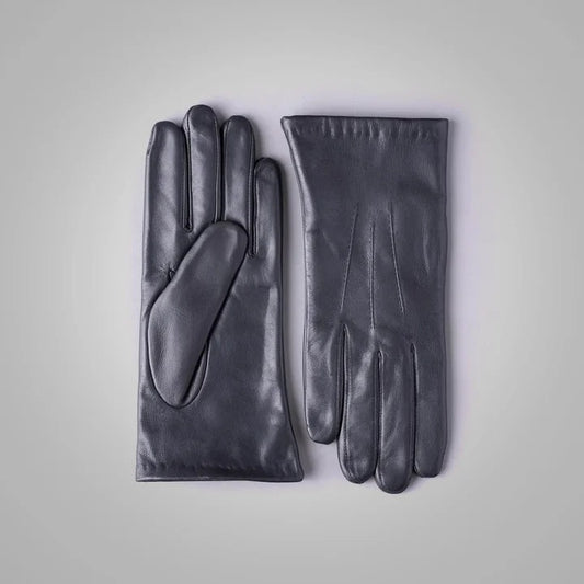 Women's Classic Black Leather Gloves – Timeless Elegance