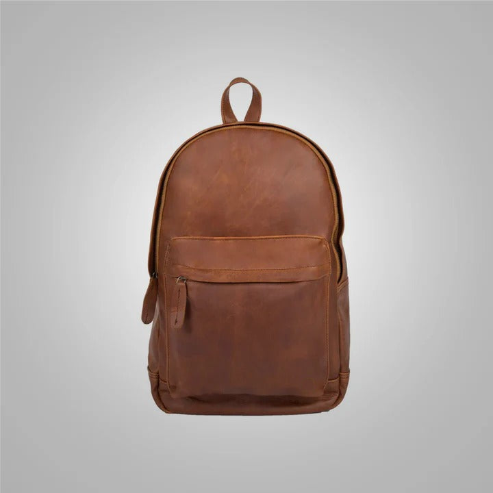 Men’s Classic Brown Leather Backpack