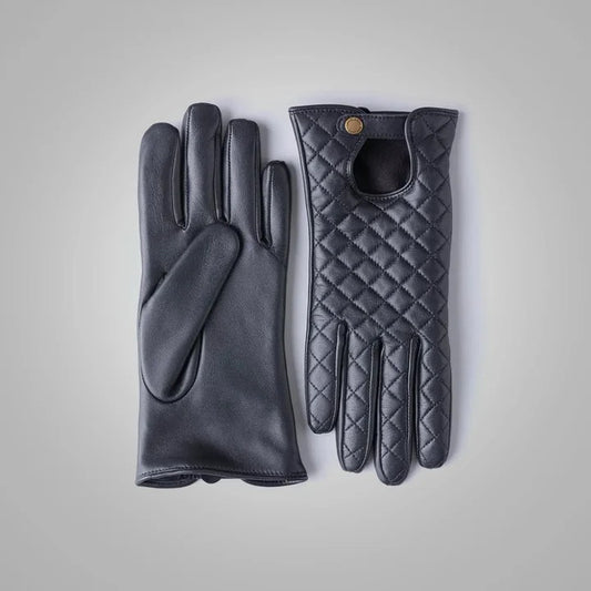 Women's Black Lambskin Leather Driving Gloves – Soft & Stylish
