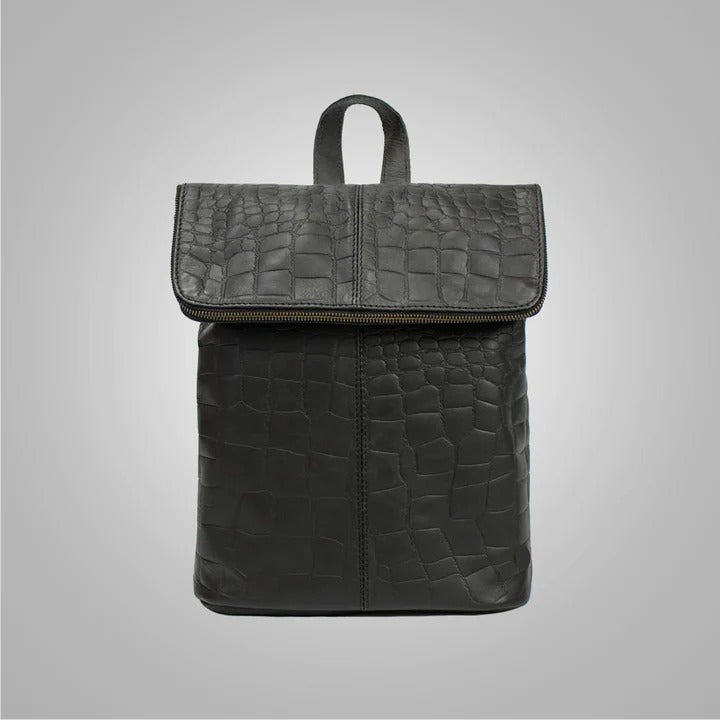 Men’s Stylish Black Leather Backpack