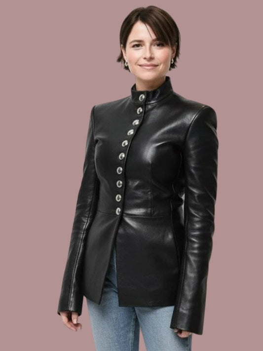 Hamnet Jessie Buckley Black Leather Jacket