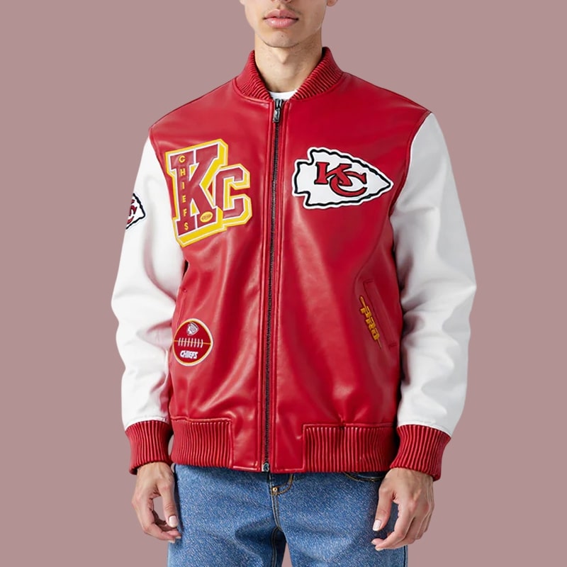 Kansas City Chiefs Red Varsity Leather Jacket