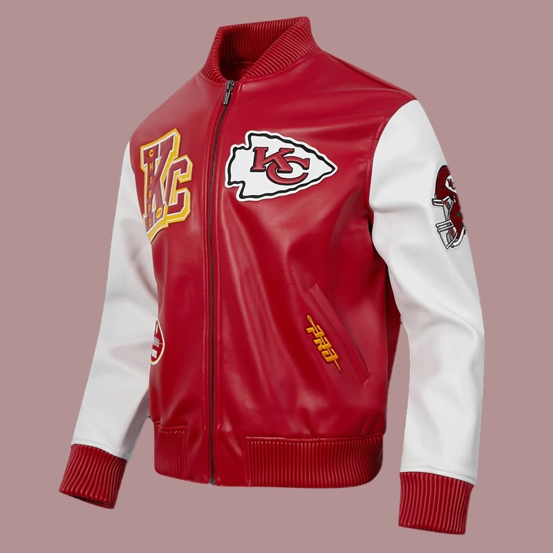Kansas City Chiefs Red Varsity Leather Jacket
