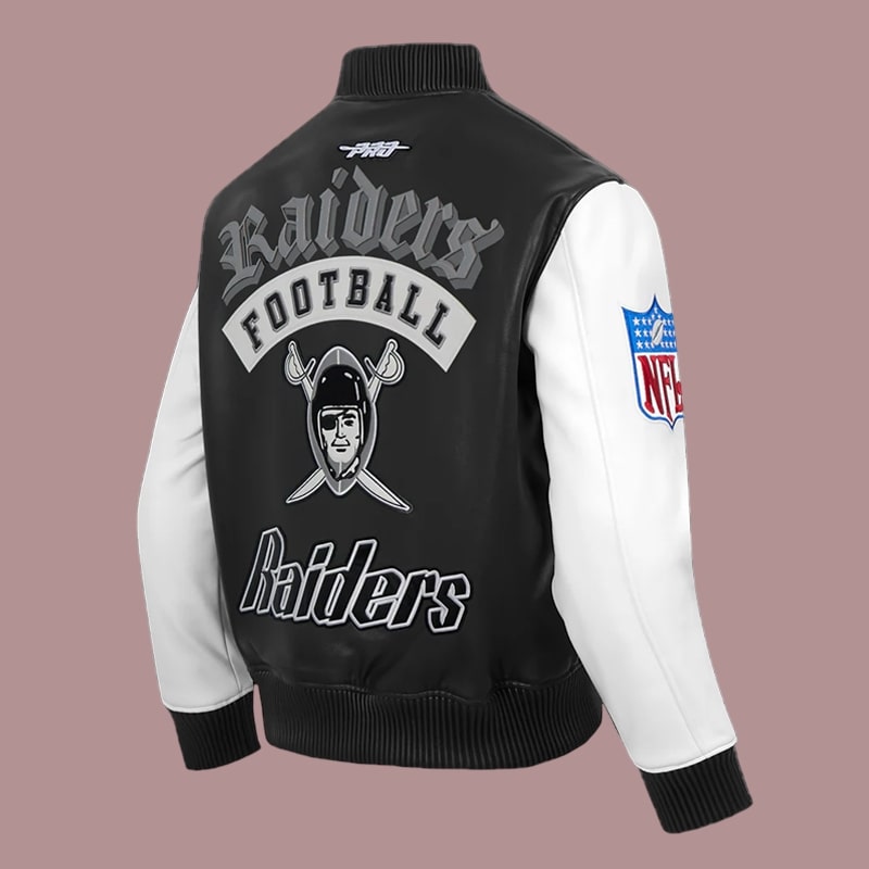 Las Vegas Raiders Black Varsity Leather Jacket