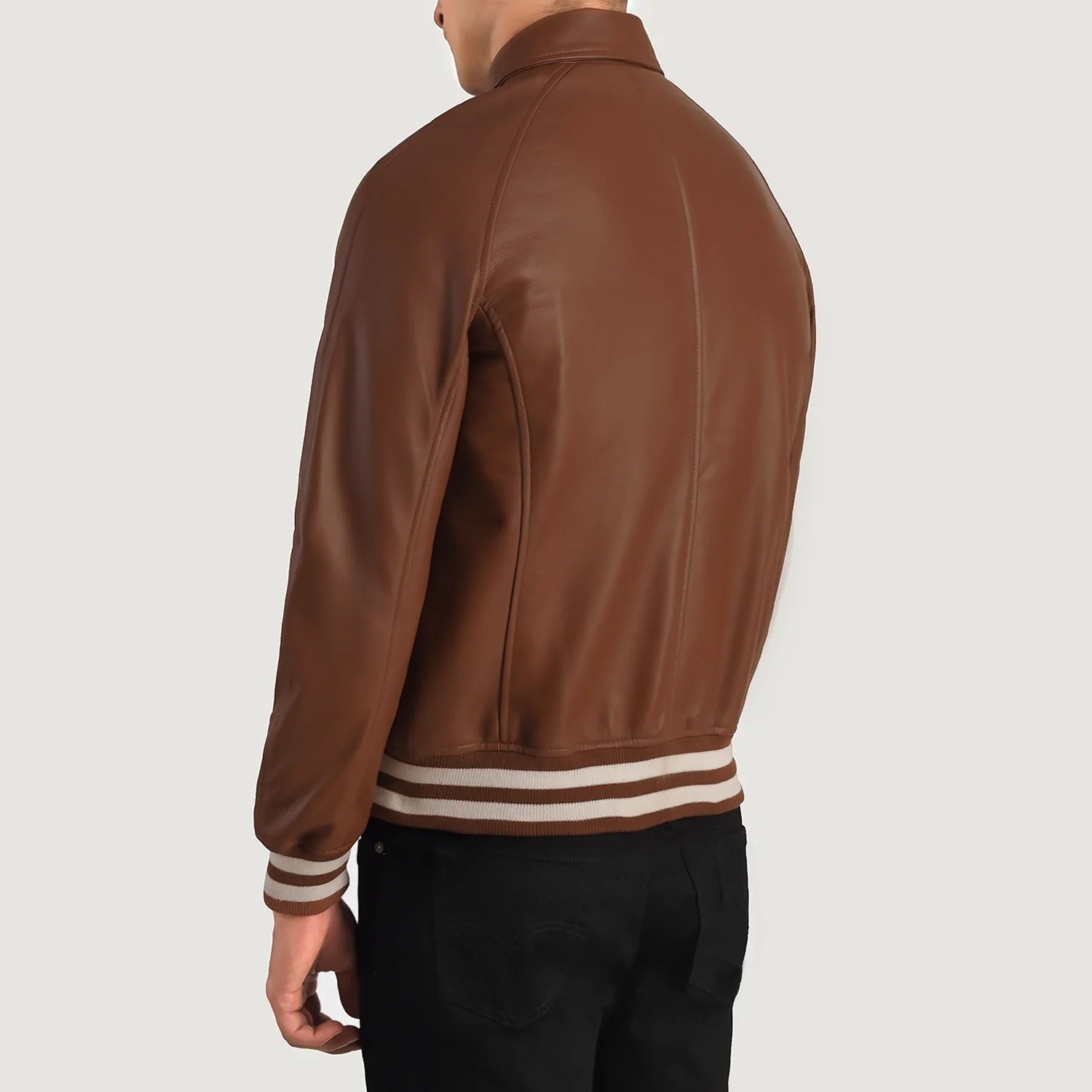 Men’s Trendy Brown Leather Varsity Jacket