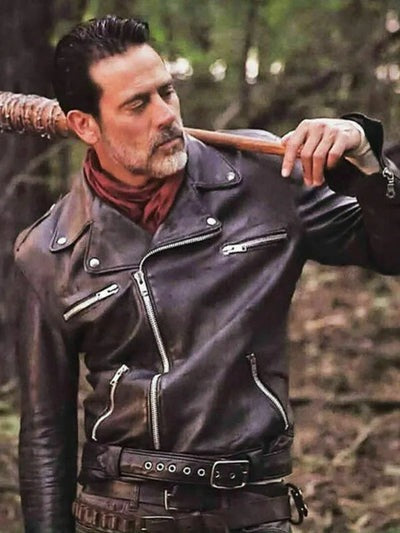 The Walking Dead Negan Inspired Black Biker Leather Jacket