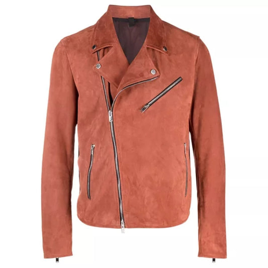 Men's Pink Suede Biker Jacket – Bold & Fashion-Forward