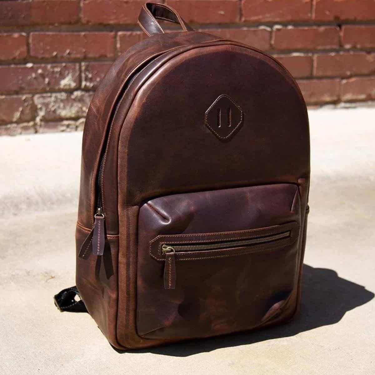 Men’s Handmade Dark Brown Leather Backpack – Timeless Craftsmanship