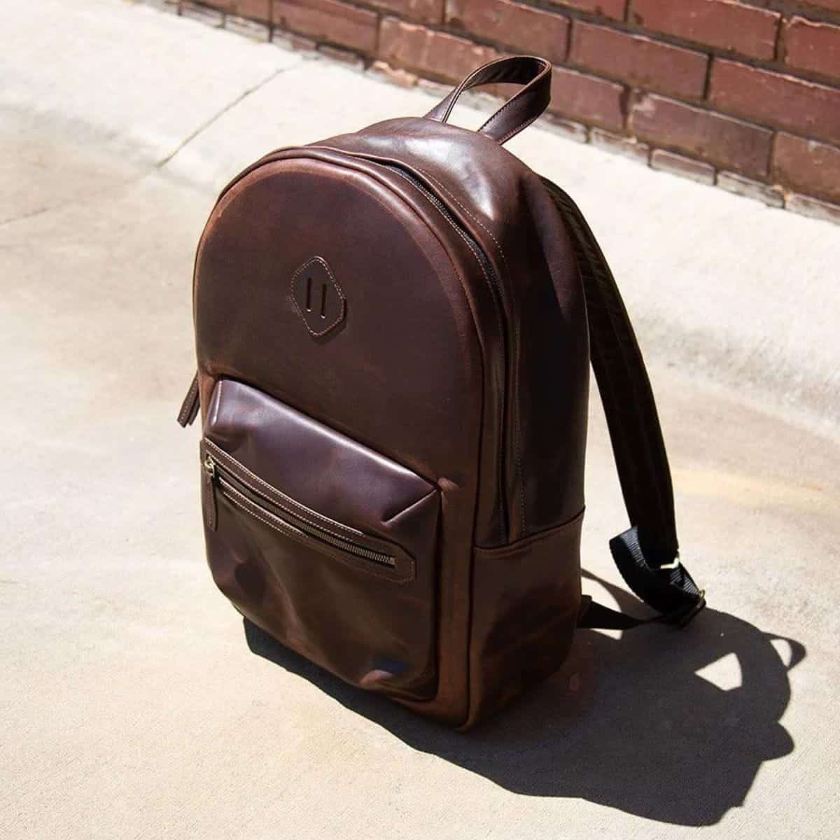 Men’s Handmade Dark Brown Leather Backpack – Timeless Craftsmanship