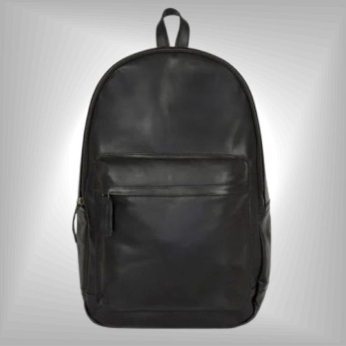 Men’s Black Leather Classic Backpack