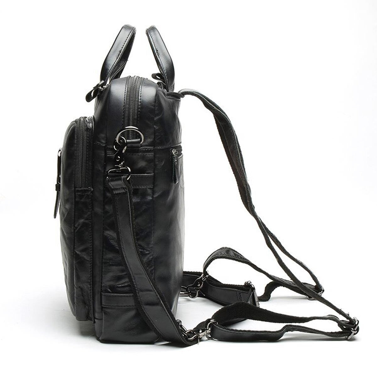 Men’s Durable Black Leather Backpack – Stylish and Long-Lasting