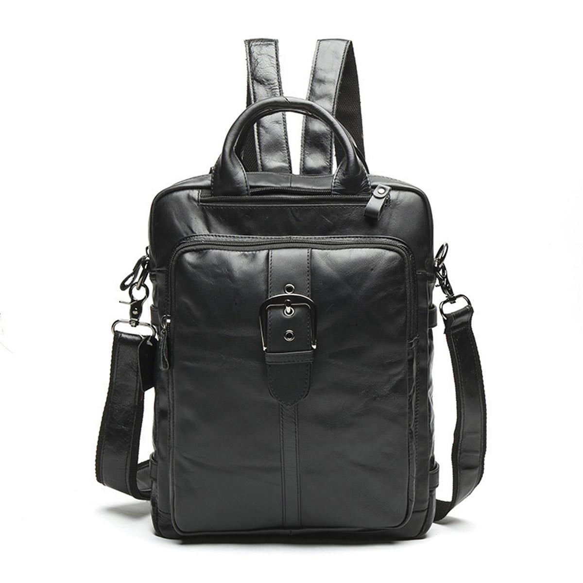 Men’s Durable Black Leather Backpack – Stylish and Long-Lasting