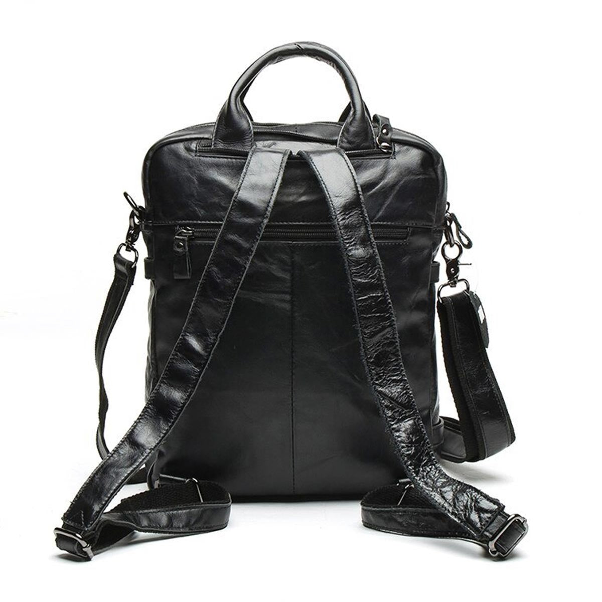 Men’s Durable Black Leather Backpack – Stylish and Long-Lasting