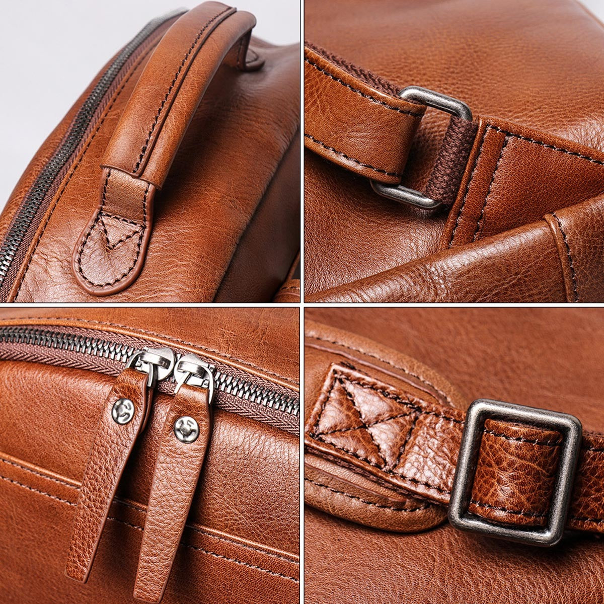 Men’s Brown Premium Leather Backpack – Elegant and Durable