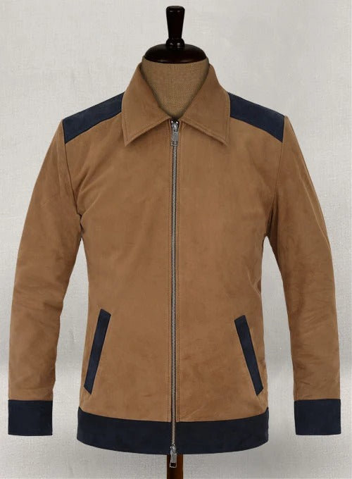 Men's Soft Saddle Brown Suede Leather Jacket – Rugged & Sophisticated