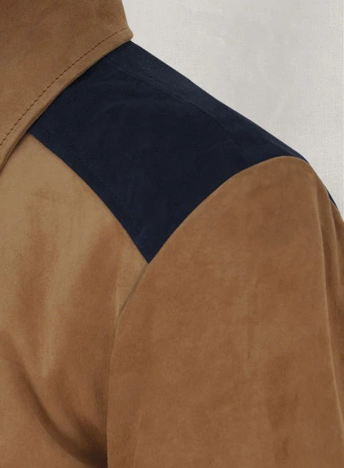 Men's Soft Saddle Brown Suede Leather Jacket – Rugged & Sophisticated