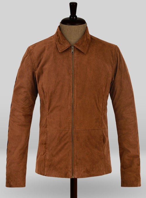 Men's Soft Tan Brown Suede Leather Jacket – Sleek & Comfortable