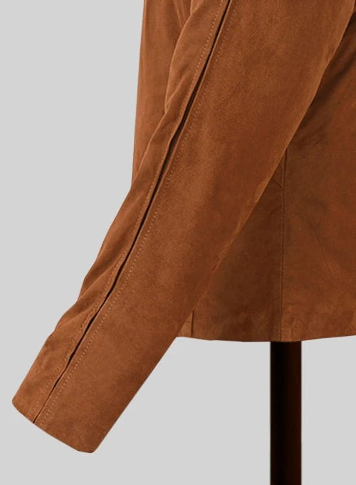 Men's Soft Tan Brown Suede Leather Jacket – Sleek & Comfortable