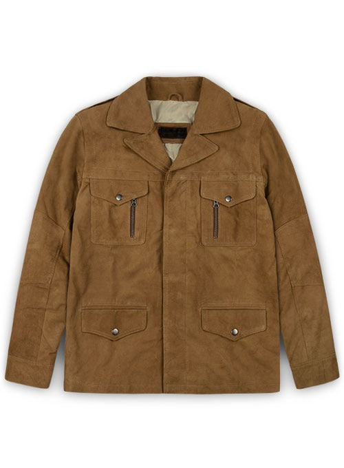 Men's Light Brown Suede Leather Jacket – Timeless & Versatile