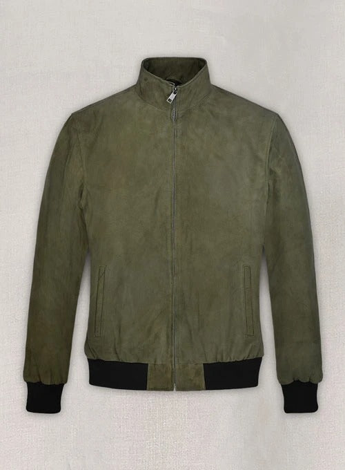 Men's Woodland Green Suede Leather Jacket – Refined & Adventurous