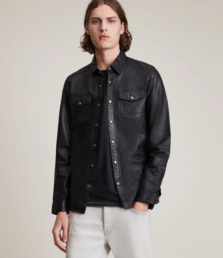 What are feature of Men's Leather Shirt