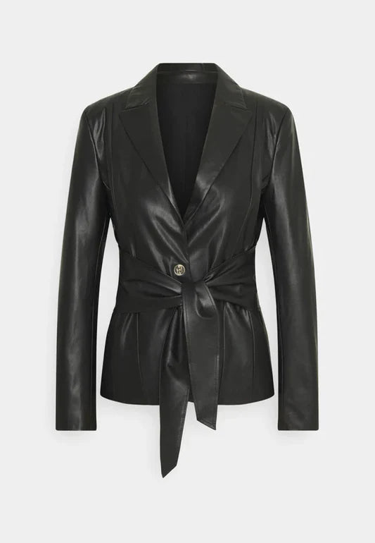 What are feature of Women's Leather Blazer