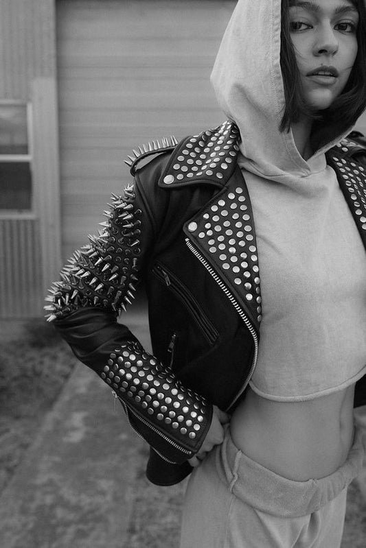 Unleashing Your Inner Rebel: The Spiky Leather Jacket Trend