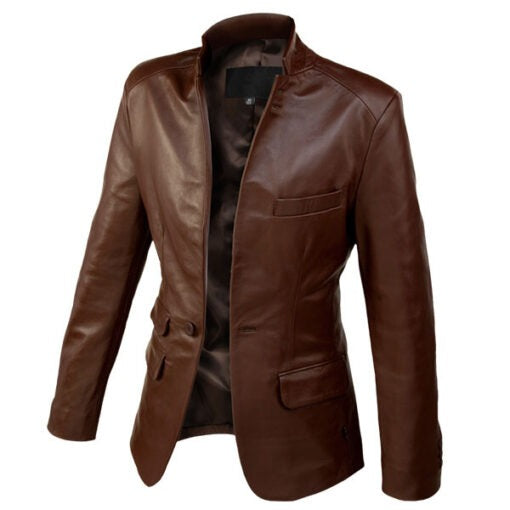 Men’s Dark Brown Leather Blazer