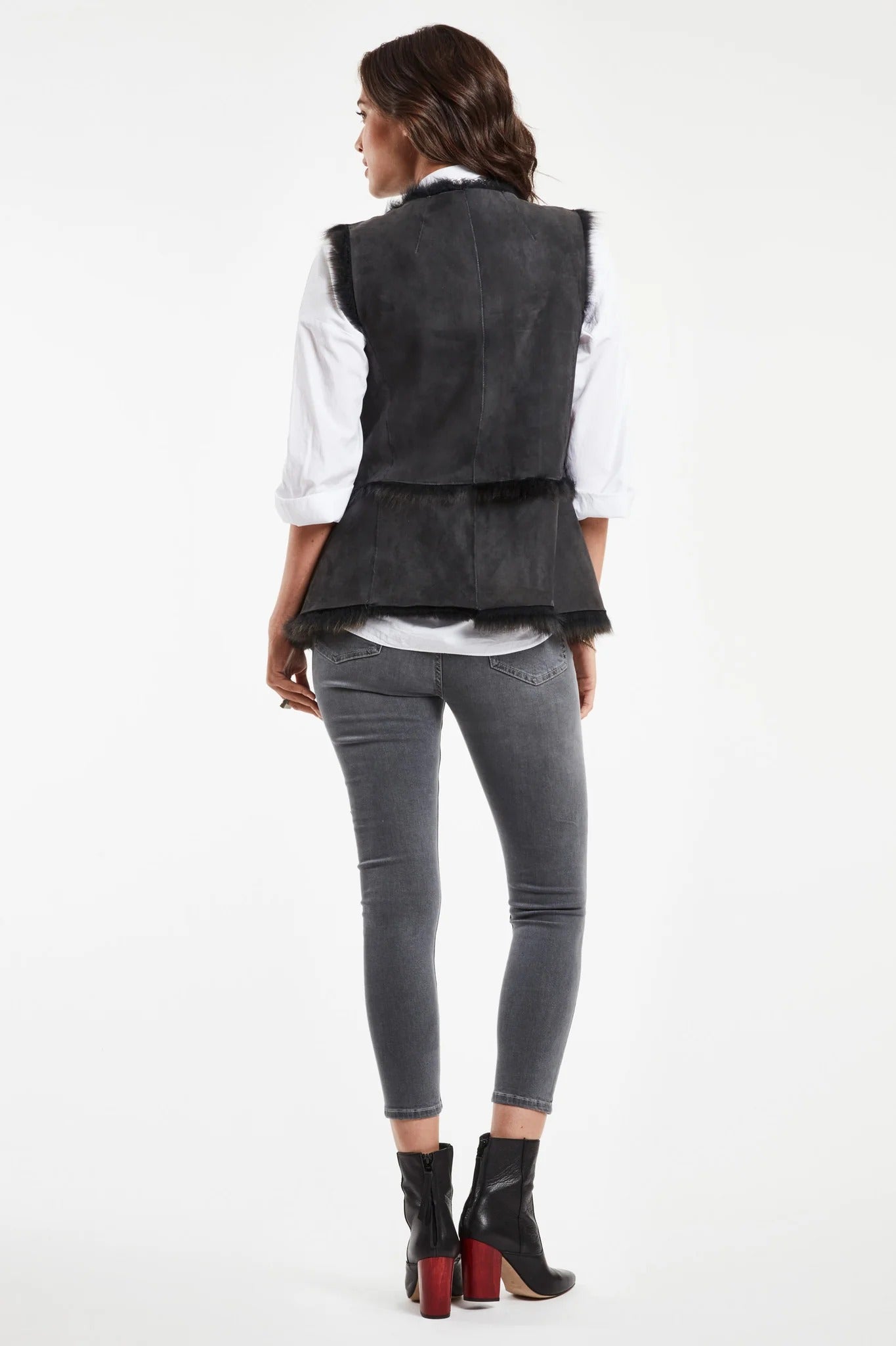 Chic Black Shearling Vest for Women