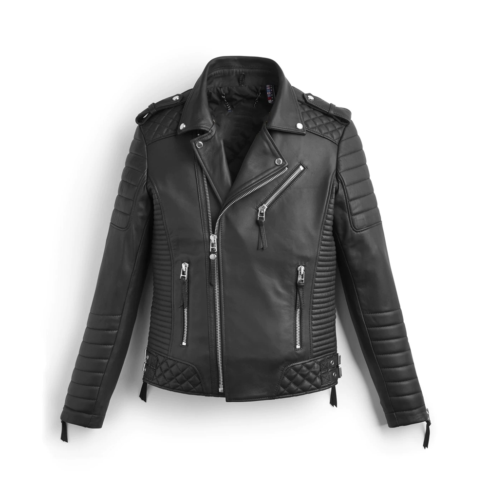 Men's Premium Black Quilted Biker Leather Jacket