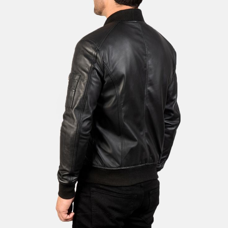 Brad Pitt Inspired Classic Leather Bomber Jacket

