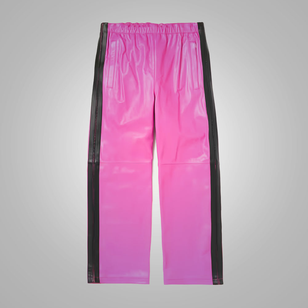 Men's New Pink Real Sheepskin Leather Pant