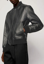 Men’s Black Leather Bomber JacketMen’s Black Leather Bomber Jacket - Classic and Versatile Outerwear