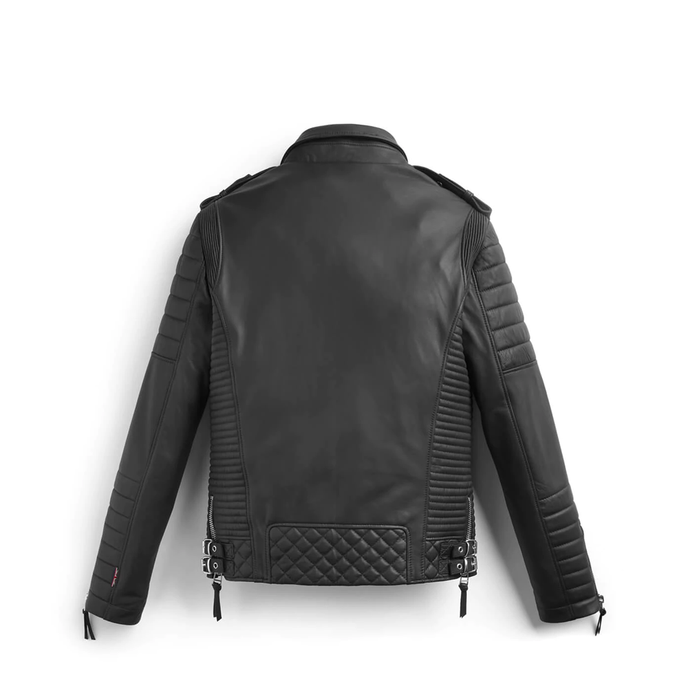 Men's Premium Black Quilted Biker Leather Jacket