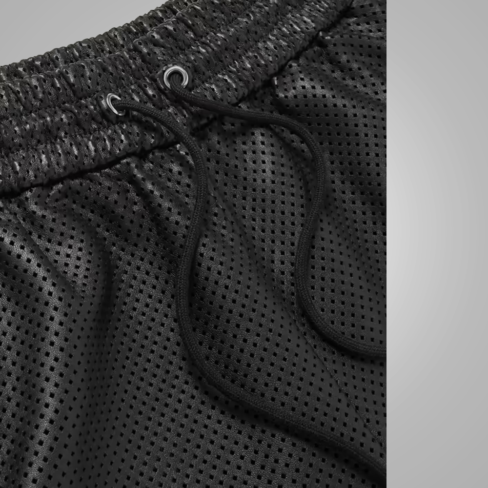 Contemporary Black Men's Leather Shorts - Modern Elegance