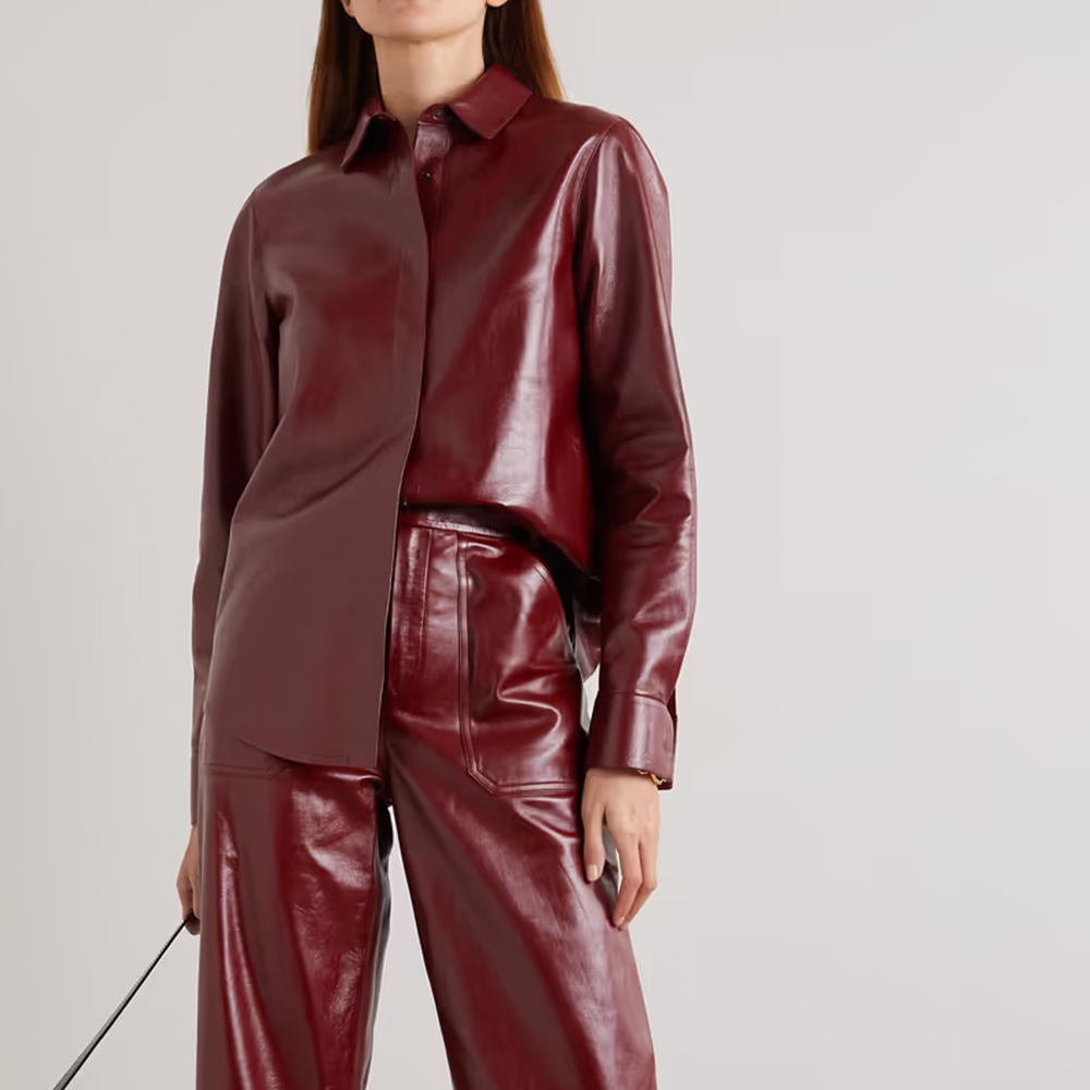 Women's Buttery Soft Red Leather Shirt - Bold & Luxurious