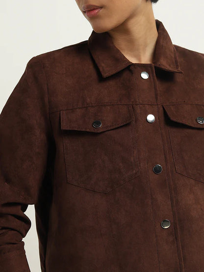 Brown Suede Leather Jacket