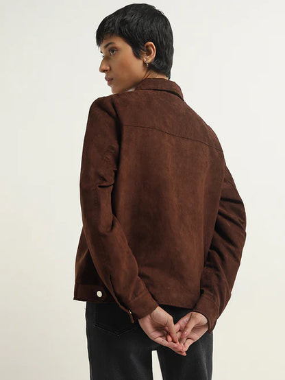 Brown Suede Leather Jacket