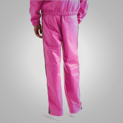 Men's New Pink Real Sheepskin Leather Pant