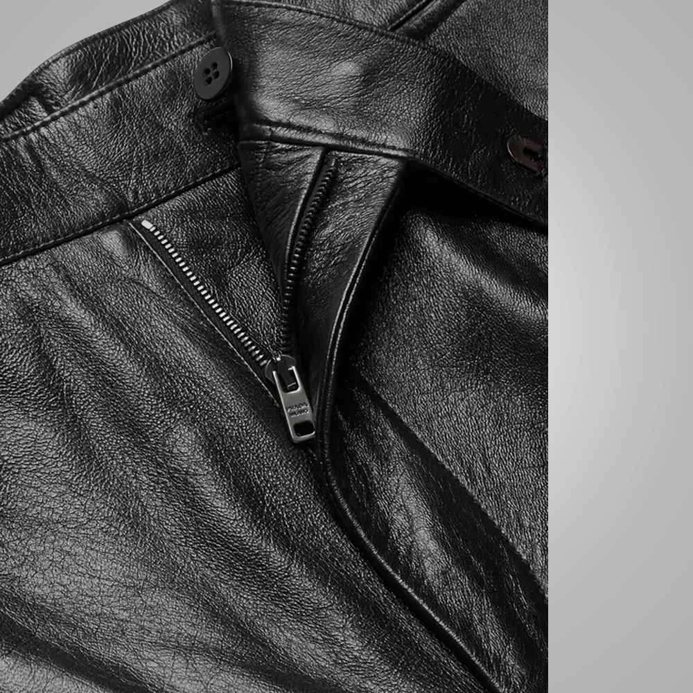 Stylish Men's Black Leather Shorts - Urban Chic