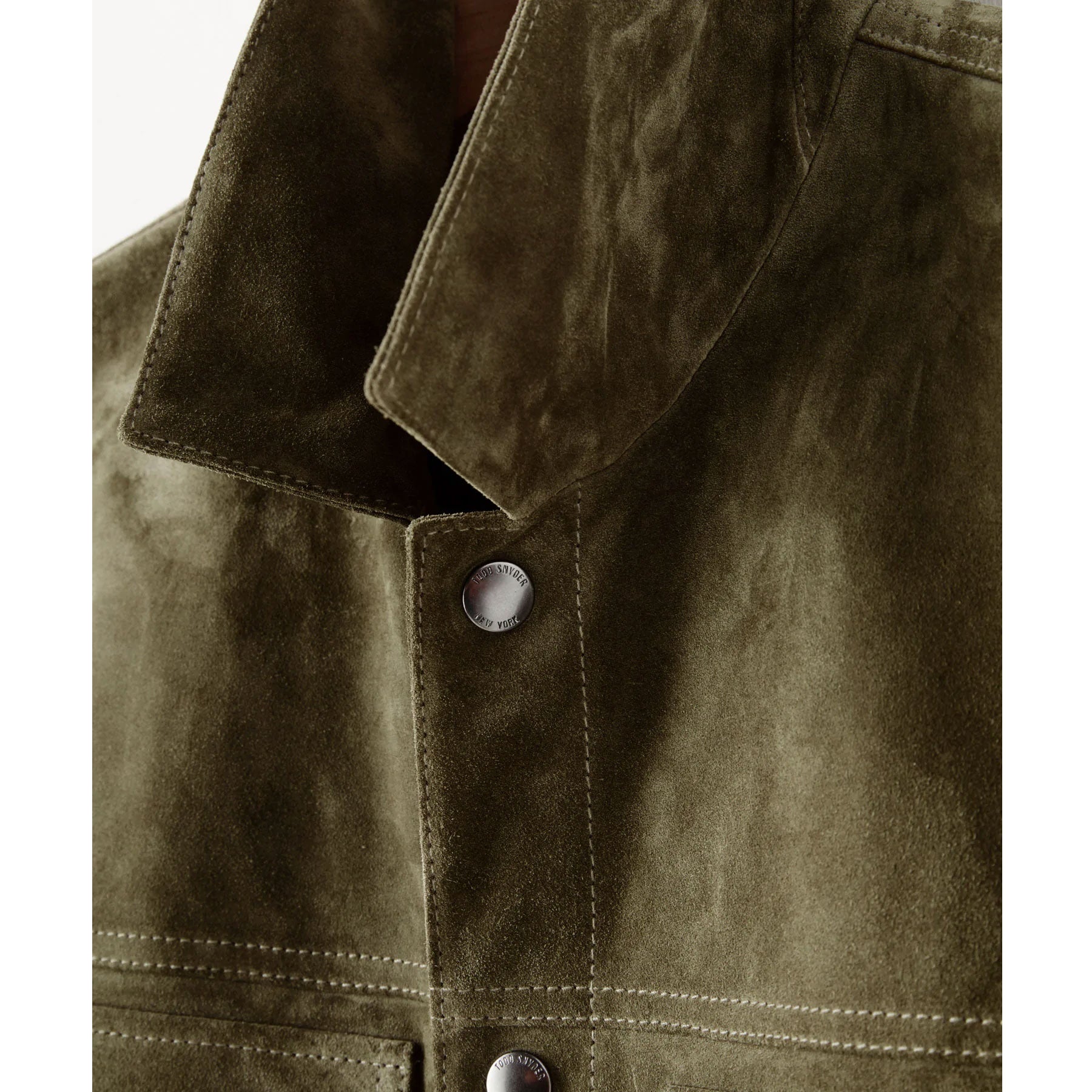 Men's Olive Suede Leather Shirt Jeans Style Jacket