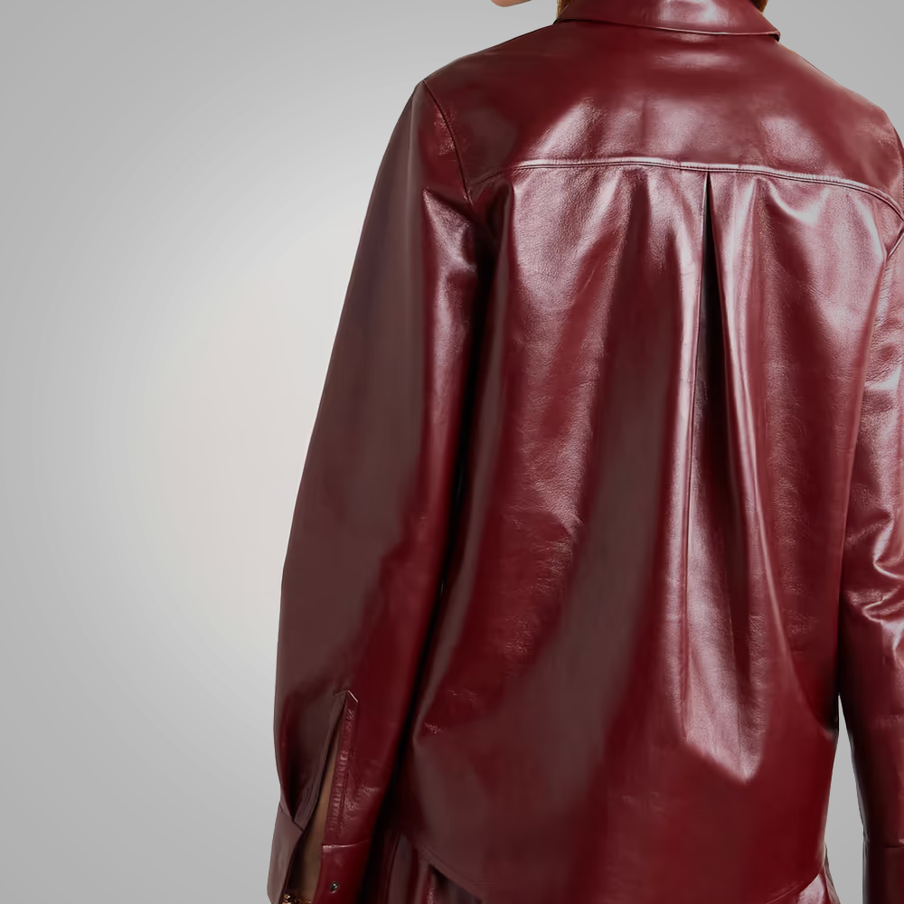 Women's Buttery Soft Red Leather Shirt - Bold & Luxurious