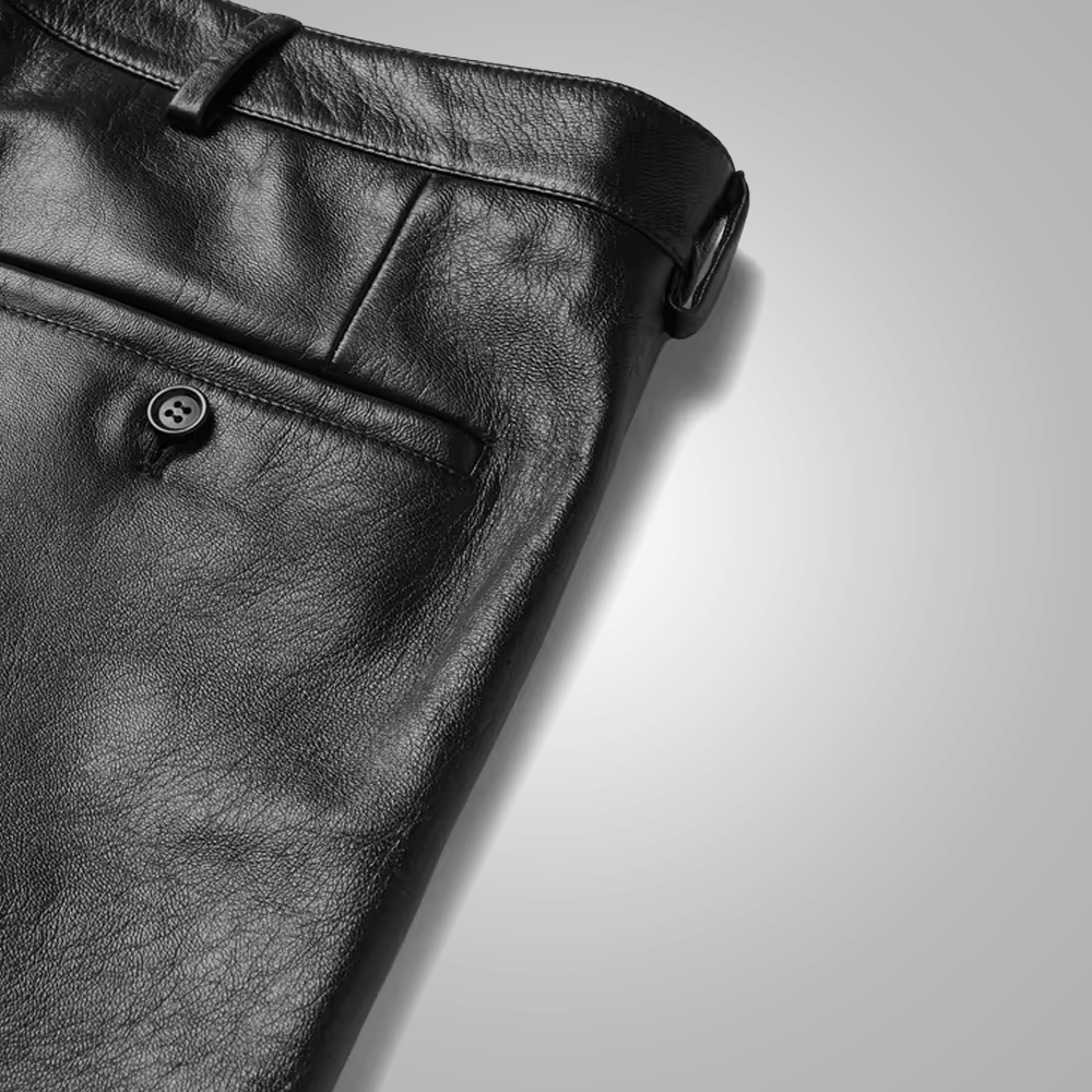 Stylish Men's Black Leather Shorts - Urban Chic