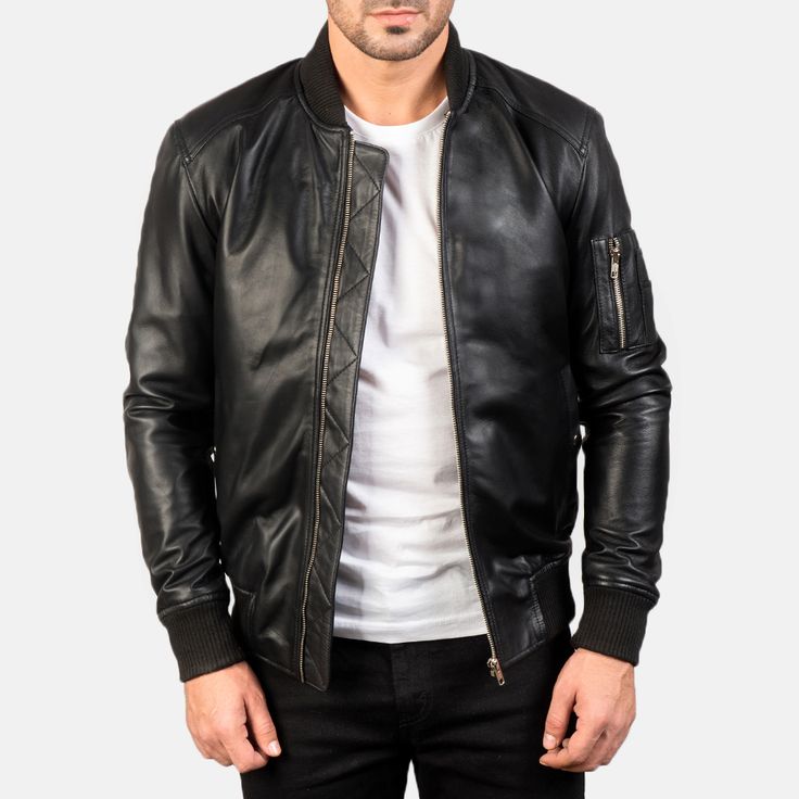 Brad Pitt Inspired Classic Leather Bomber Jacket

