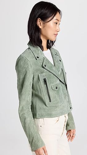 Green Suede Moto Jacket