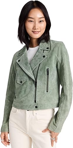 Green Suede Moto Jacket