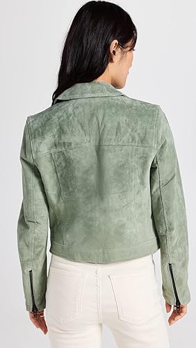 Green Suede Moto Jacket