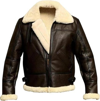 Sylvester Stallone Rocky Balboa Shearling Aviator Leather Jacket