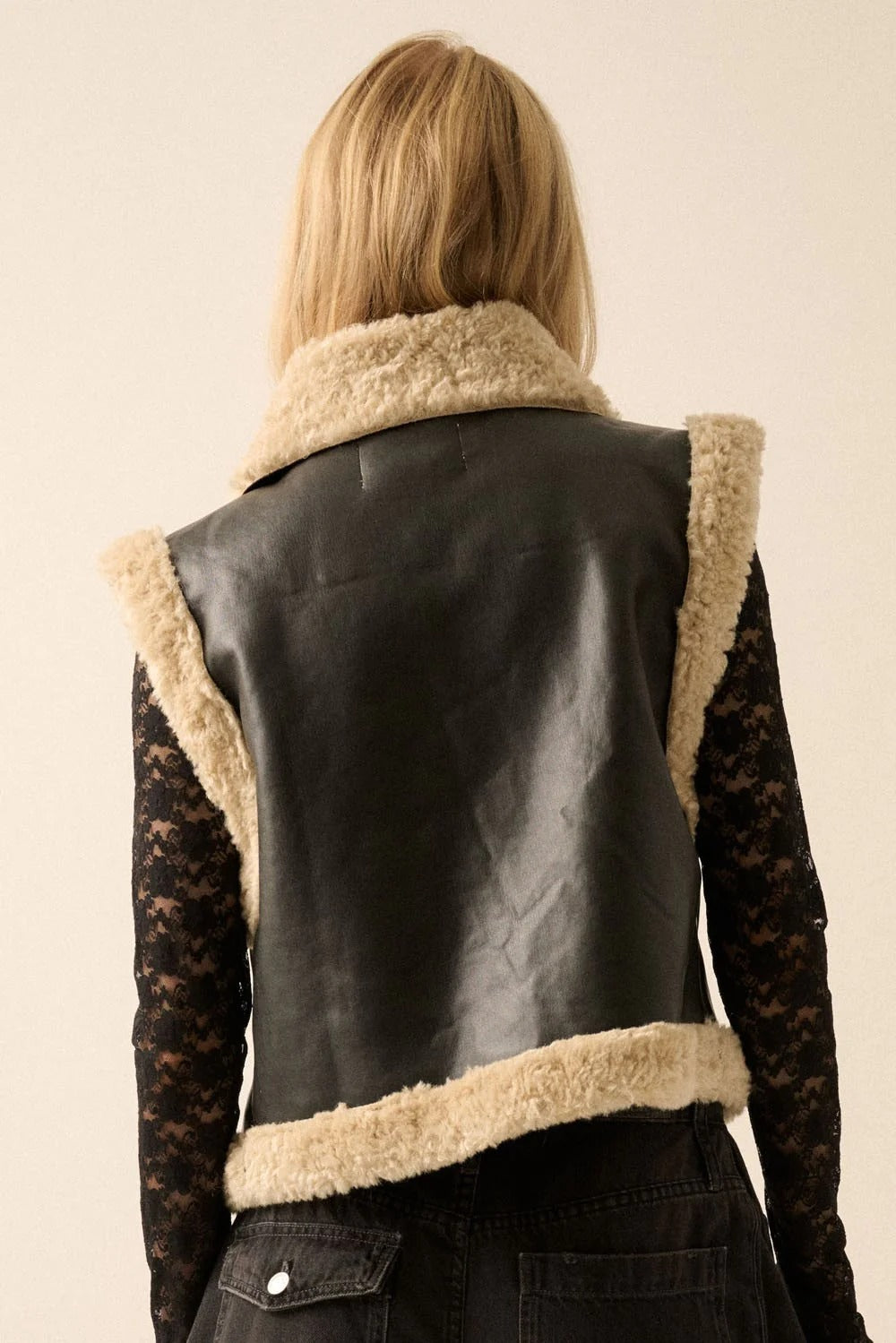 Fashionable Brown Shearling Vest for Women